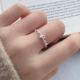 S999 Fine Silver Four-pointed Star Zircon Ring Korean Style Women Jewelry
