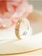 9999 Fine Silver Gilded Enamel Chinese Style Crabapple Flower Ring