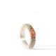 9999 Fine Silver Gilded Enamel Chinese Style Crabapple Flower Ring