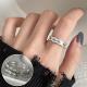 Fashion Personality Open Finger Ring Retro Graffiti  Design Ring