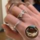 Fashion Personality Open Finger Ring Retro Graffiti  Design Ring