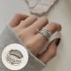 Fashion Personality Open Finger Ring Retro Graffiti  Design Ring