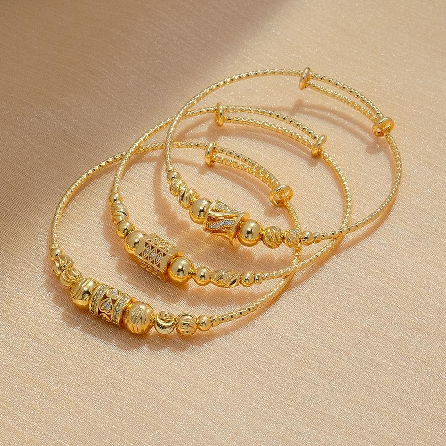 Round Spherical African Arabic Gold Womens Bracelet