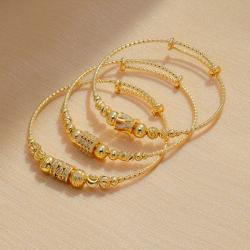 Round Spherical African Arabic Gold Womens Bracelet