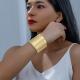 Womens Wide Exaggerated High-grade Gold Adjustable Bracelet