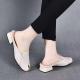 New Summer Womens Peep Toe Thick Heel Fashion Slippers, Closed Toe Half Slippers, Soft Leather Outdoor Sandals
