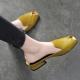 New Summer Womens Peep Toe Thick Heel Fashion Slippers, Closed Toe Half Slippers, Soft Leather Outdoor Sandals