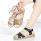 Retro Ethnic-style Velcro Fish-mouth Roman Wedge Sandals