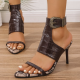 Elegant Sexy High Heels 2026 Summer New Pointed Toe Stiletto Retro Belt Buckle Plus Size Sandals For Women
