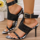 Elegant Sexy High Heels 2026 Summer New Pointed Toe Stiletto Retro Belt Buckle Plus Size Sandals For Women