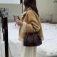 Elegant Lychee-Grain Bowling Bag For Women Retro And Versatile