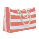 Embroidered Striped Beach Bag With Large Capacity