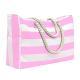 Embroidered Striped Beach Bag With Large Capacity