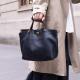 Vintage Full-Grain Vegetable-Tanned Leather Tote Bag