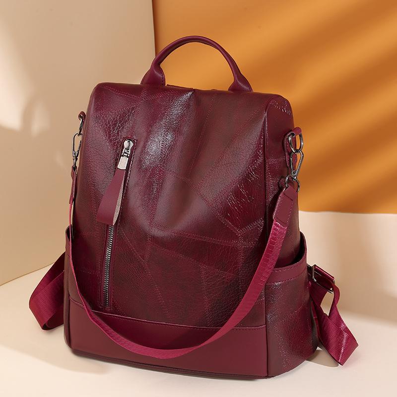 Womens Large-Capacity Casual Patchwork Backpack