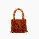New Dual-color Amber Acrylic Cat-eye Bead Pure Hand-braided Bag