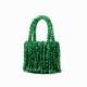 New Dual-color Amber Acrylic Cat-eye Bead Pure Hand-braided Bag