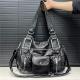 Womens Fashion Vintage Lychee Pattern Tote Messenger Bag