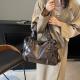 Casual Retro Solid Color PU Large Capacity Shoulder Bag