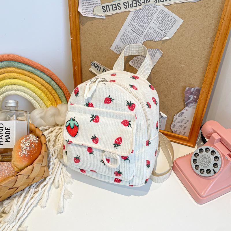 Retro Corduroy Backpack Womens Cute Outing