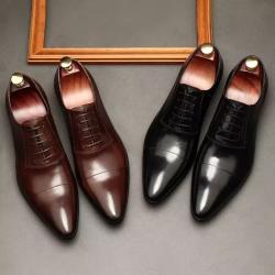 Lace-up Business Formal Shoes For Trendy Men