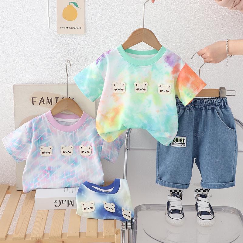 Baby Suit Three Bear Short Sleeve Two-piece Set