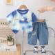 Baby Suit Three Bear Short Sleeve Two-piece Set