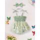 Newborn Infant Baby Girl Summer Outfits Romper Dress Floral Jumpsuit With Bow Headband Set