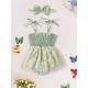 Newborn Infant Baby Girl Summer Outfits Romper Dress Floral Jumpsuit With Bow Headband Set