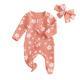 Spring And Autumn Flowers Full Printed Long-sleeved Jumpsuit