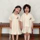 Childrens Summer Shirt Outfit Boys Baby Dress Siblings Costume