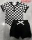 Two-piece Set Polo Collar Plaid Triangle Rompers Suit