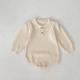 Infant Small Square Collar Knitted Long Sleeve
