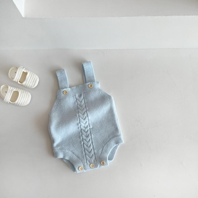 Baby Suspenders Pants Knitted Open-end Romper
