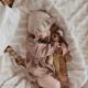 Cotton And Linen Romper Hat Baby Lace Collar Onesie
