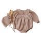Cotton And Linen Romper Hat Baby Lace Collar Onesie