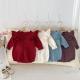 Baby Knitted Flounced Sleeve Pullover Sweater Lace Jumpsuit Romper