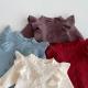 Baby Knitted Flounced Sleeve Pullover Sweater Lace Jumpsuit Romper