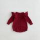 Baby Knitted Flounced Sleeve Pullover Sweater Lace Jumpsuit Romper