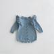 Baby Knitted Flounced Sleeve Pullover Sweater Lace Jumpsuit Romper