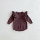 Baby Knitted Flounced Sleeve Pullover Sweater Lace Jumpsuit Romper