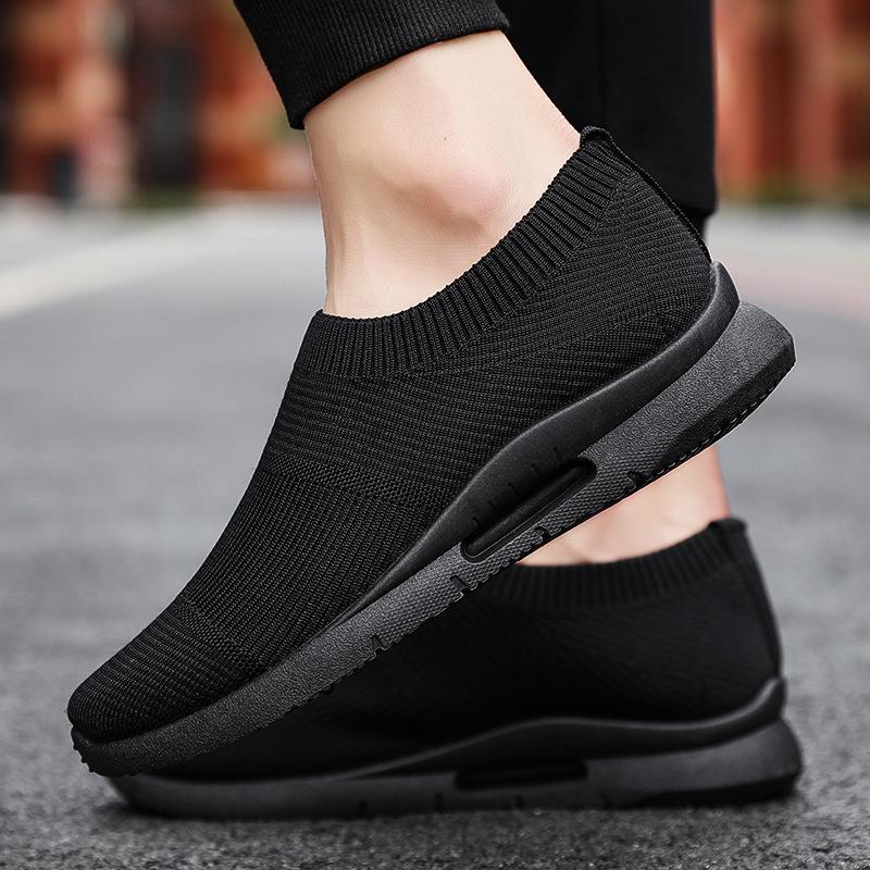Flying Knit Sneakers Mens Mesh White Shoes Black Casual Sneakers