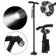 LED Walking Stick Cane Safety All Terrain Pivoting Base Folding Cane Travel