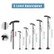 LED Walking Stick Cane Safety All Terrain Pivoting Base Folding Cane Travel