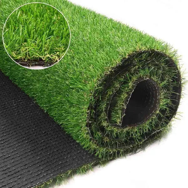 6.5ft X 15ft Artificial Turf 0.8 Mat With Drainage Holes. Fake Grass With Rubber Backing, Economical And Ideal For Indoor & Outdoor Pet Areas, Garden, Lawn, Patio & Balcony Decor