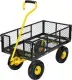 Heavy Duty Garden Cart, 1100 Lbs Large Capacity Steel Garden Cart, Utility Wagon Cart With Removable Sides And Rotating Handle, Outdoor Utility Wagon Suitable For Garden, Farm, Yard