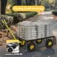 Heavy Duty Garden Cart, 1100 Lbs Large Capacity Steel Garden Cart, Utility Wagon Cart With Removable Sides And Rotating Handle, Outdoor Utility Wagon Suitable For Garden, Farm, Yard