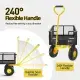 Heavy Duty Garden Cart, 1100 Lbs Large Capacity Steel Garden Cart, Utility Wagon Cart With Removable Sides And Rotating Handle, Outdoor Utility Wagon Suitable For Garden, Farm, Yard
