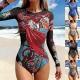 Womens One-Piece Swimsuit Sun-Protective Quick-Drying Bikini