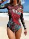 Womens One-Piece Swimsuit Sun-Protective Quick-Drying Bikini